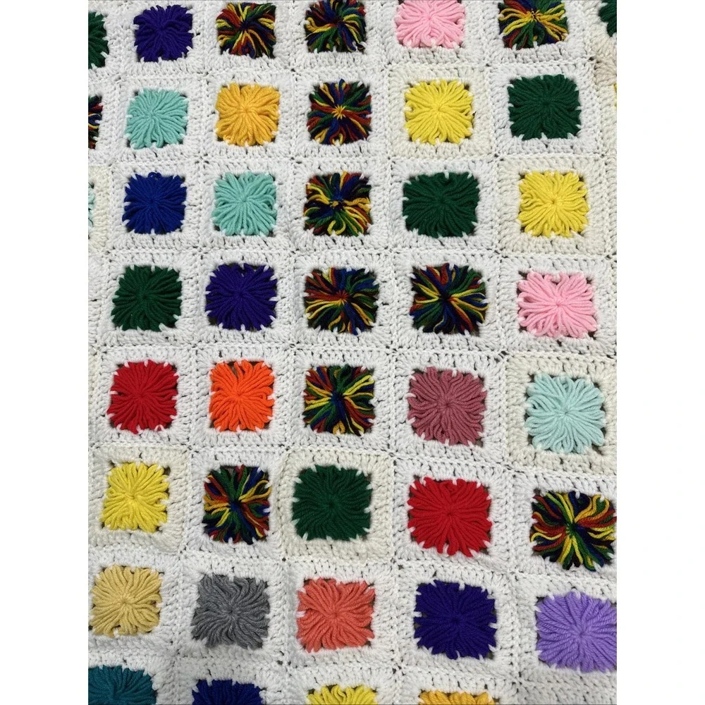Handmade Granny Square Crochet Afghan Throw‎ Blanket 62
